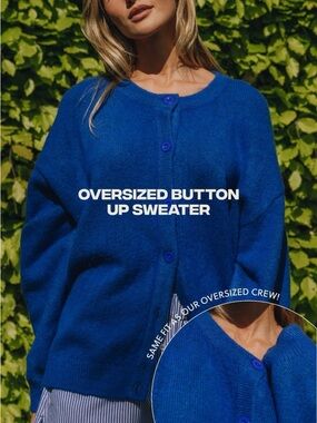 Daily Drills oversized sweater in Cobalt